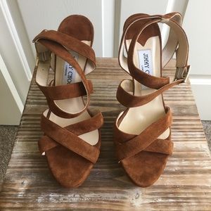 Jimmy Choo brown suede heels